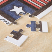 Unieke Art Puzzle - Oude tijdvlag - Erin Brie Art Legpuzzel (Zijkant)