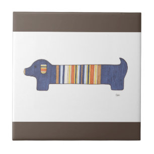Unieke Art Tile - Dachshund #1 - Erin Brie Art Tegeltje