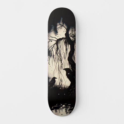 Unieke artistieke gotische Raven Schaats Deck Persoonlijk Skateboard (Voorkant)
