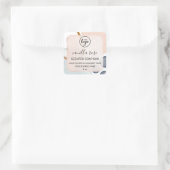 Unieke Arty Pastel Pink Blue Soap Bar-Logo Vierkante Sticker (Tas)