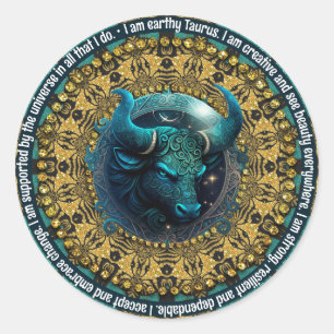 Unieke astrologie Taurus Zodiac-stoornissen Ronde Sticker