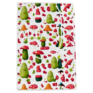unieke augurk en paddestoel Medium Gift Bag Cadeauzakje