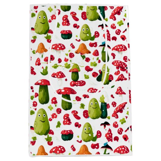 unieke augurk en paddestoel Medium Gift Bag Medium Cadeauzakje (Voorkant)