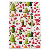 unieke augurk en paddestoel Medium Gift Bag Medium Cadeauzakje (Achterkant)