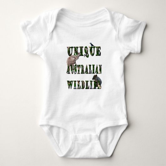 Unieke Australian Wildlife Afbeelding Logo, Baby L Romper (Voorkant)
