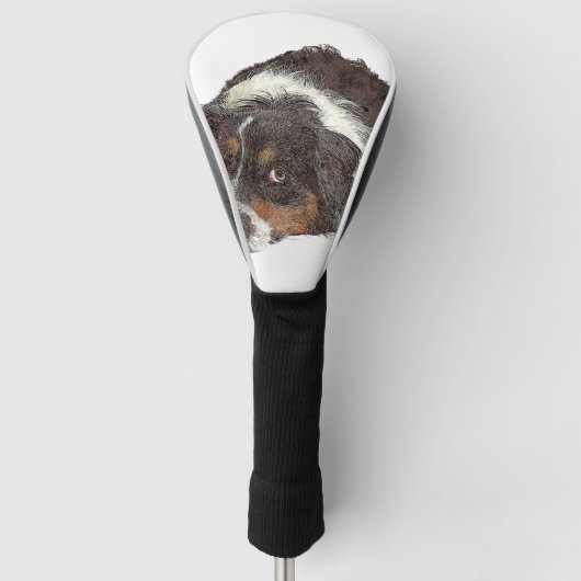 Unieke Australische herderhond Golfheadcover (Voorkant)