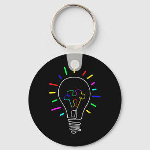 Unieke Autism Awareness Illustration for Autism Su Sleutelhanger