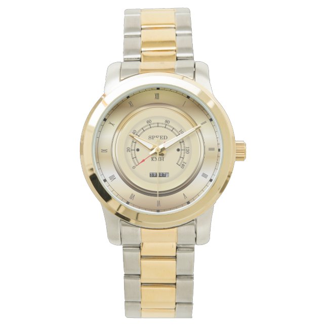 Unieke auto snelheidsmeter (KMH) thema Horloge (Voorkant)
