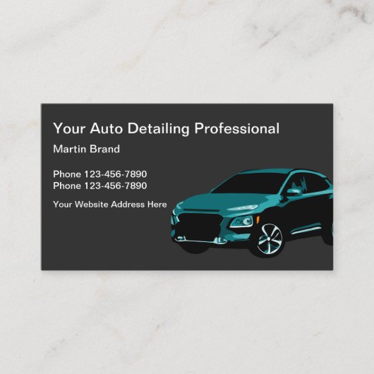 Unieke Autodetailing Visitekaartje (Voorkant)