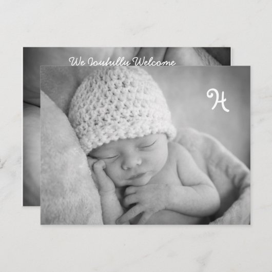 Unieke Baby-aankondiging met foto-envelop Aankondigingskaart (Voorkant / Achterkant)