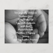 Unieke Baby-aankondiging met foto-envelop Aankondigingskaart (Achterkant)