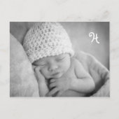 Unieke Baby-aankondiging met foto-envelop Aankondigingskaart (Voorkant)