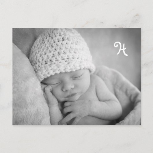 Unieke Baby-aankondiging met foto-envelop Aankondigingskaart (Voorkant)