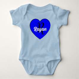 Unieke baby jongen hart met naam - Monogram pasgeb Romper