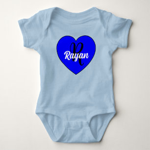 Unieke baby jongen hart met naam - Monogram pasgeb Romper