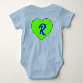 Unieke baby jongen hart met naam - Monogram pasgeb Romper (Achterkant)