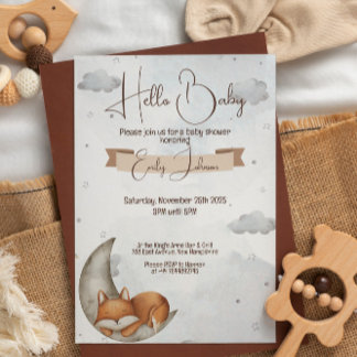 Unieke Baby shower Uitnodiging Moonlit Dromen