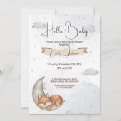 Unieke Baby shower Uitnodiging Moonlit Dromen (Voorkant)