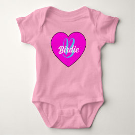 Unieke babymeisje hart & naam - Monogram pasgebore Romper