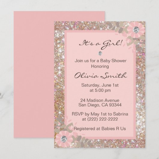 Unieke babyschoeisel - Roze, bruin Kaart (Voorkant / Achterkant)