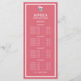 Unieke bakkersgebak Roze rood van de Logo van de b Menu