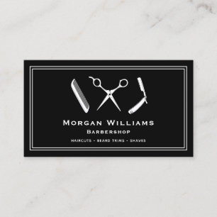 Unieke Barbershop Barber Haircut Beard Trim Shave Visitekaartje
