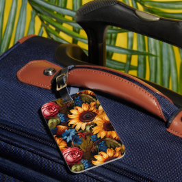 Unieke  barokstijl bloemig bagagelabel