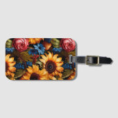 Unieke barokstijl bloemig bagagelabel (Voorkant (horizontaal))