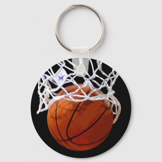 Unieke Basketbal Artwork Sleutelhanger (Voorkant)