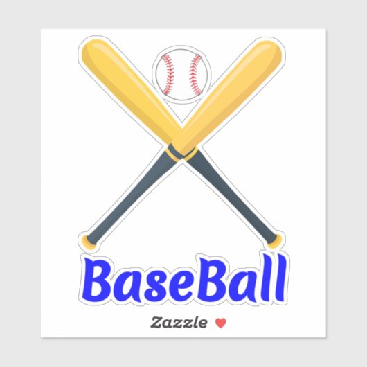 Unieke Bats & Balls (Sport) Baseball Sticker (Vel)