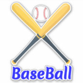Unieke Bats & Balls (Sport) Baseball Sticker (Voorkant)