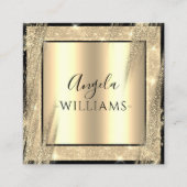 Unieke Beauti Salon Fashionable Black Gold QR-code Vierkante Visitekaartje (Voorkant)