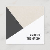 Unieke Beige Grijs Wit Geometrische Consultant Vierkante Visitekaartje (Voorkant)