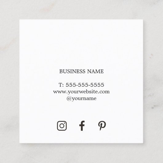 Unieke Beige Grijs Wit Geometrische Consultant Vierkante Visitekaartje (Achterkant)