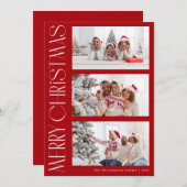 Unieke belettering multi foto kerstkaart (Voorkant / Achterkant)