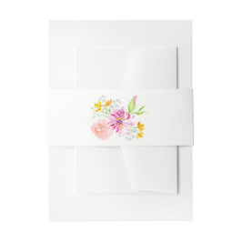 Unieke Belly Band Design Waterverf Floral Uitnodigingen Wikkel