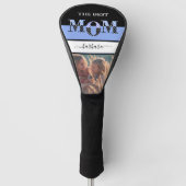 Unieke Beste Moeder Foto Blauw Zwart LetteringNaam Golfheadcover (Voorkant)