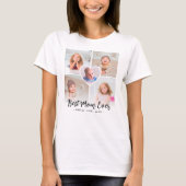 Unieke "Beste moeder ooit" aangepaste 5 foto colla T-shirt (Voorkant)