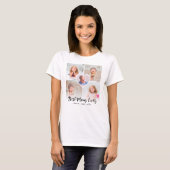 Unieke "Beste moeder ooit" aangepaste 5 foto colla T-shirt (Voorkant volledig)