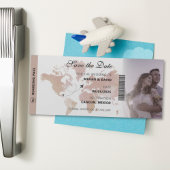 Unieke bestemmingsplan Boarding Pass Sla de datum  Magnetische Uitnodiging