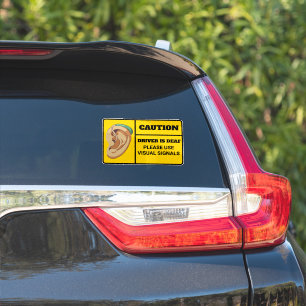 Unieke bestuurder is doof voorzichtigheid sticker