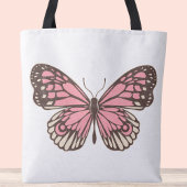 Unieke Big Pink Butterfly Canvas tas, Crossbody Ba Tote Bag