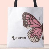 Unieke Big Pink Butterfly Canvas tas, Crossbody Ba Tote Bag