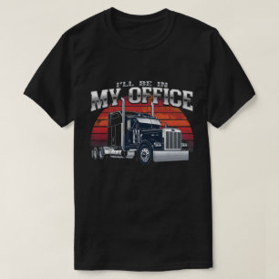 Unieke Big Rig Kantoor Truck Poster Print T-shirt