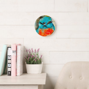 Unieke Bird Waterverf wandklok