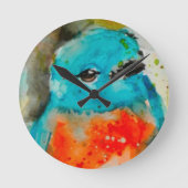 Unieke Bird Waterverf wandklok (Voorkant)