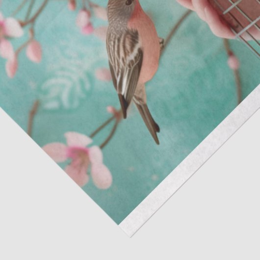 Unieke Birdcage Pet Bloemen Decoupage Tissuepapier (Detail)