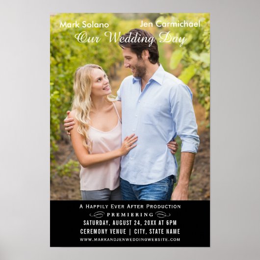 Unieke Black Wedding Photo Invitation Movie Poster (Voorkant)