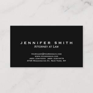 Unieke Black White Attorney in Law Visitekaartje