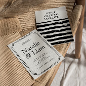 Unieke Black & White Old Money Stripes uitnodiging